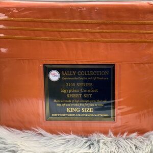 New King size bedding sheet set deep pocket 4PCS Orange color
